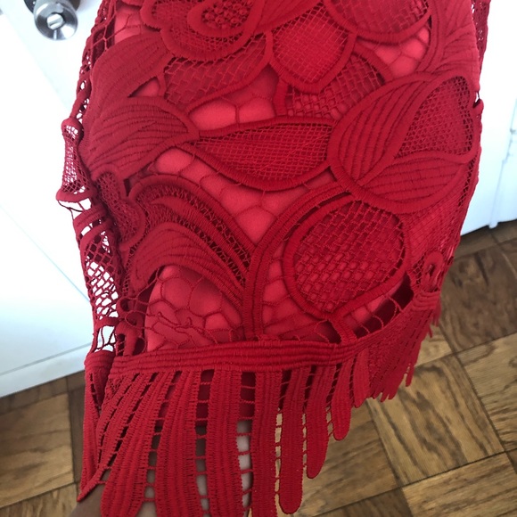Lovers and friends Caspian red lace dress, small - Picture 7 of 7